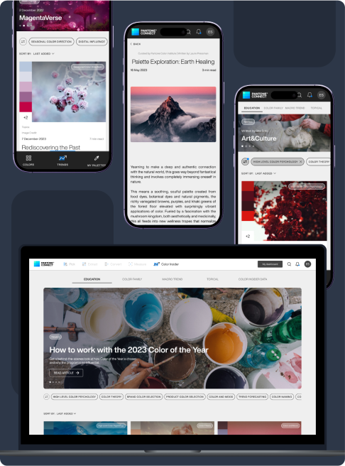 pantone connect ui mockup
